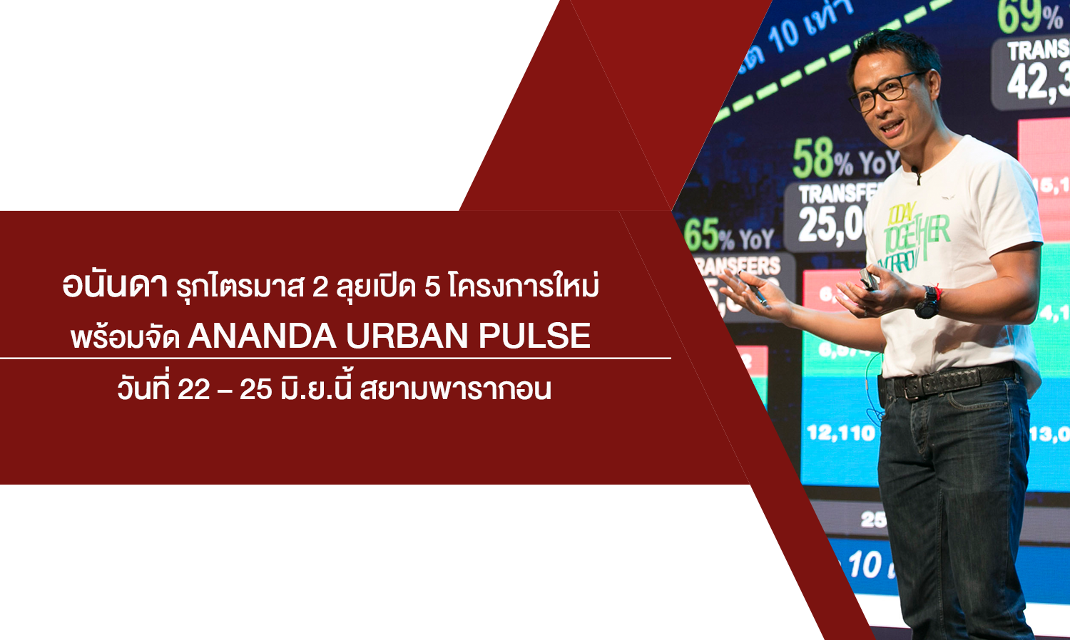 อนันดา รุกไตรมาส 2 จับมือมิตซุย ลุยเปิด 5 โครงการใหม่ พร้อมจัดอีเว้นท์ใหญ่แห่งปี Ananda Urban Pulse วันที่ 22 – 25 มิ.ย.นี้ สยามพารากอน