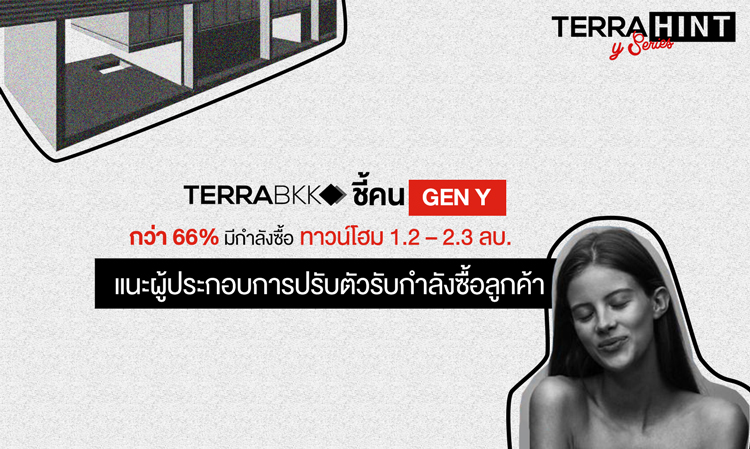 TerraBKK ชี้คน Gen Y กว่า 66% มีกำลังซื้อทาวน์โฮม 1.2 – 2.3 ลบ.  แนะผู้ประกอบการปรับตัวรับกำลังซื้อลูกค้า