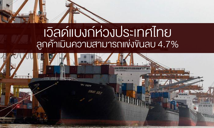 เวิลด์แบงก์ห่วงประเทศไทย ลูกค้าเมินความสามารถแข่งขันลบ 4.7%