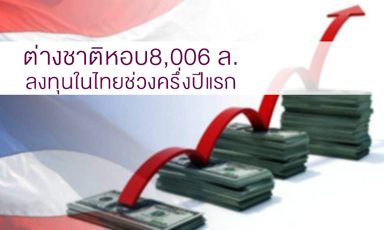 ต่างชาติหอบ8,006ล. ลงทุนในไทยช่วงครึ่งปีแรก