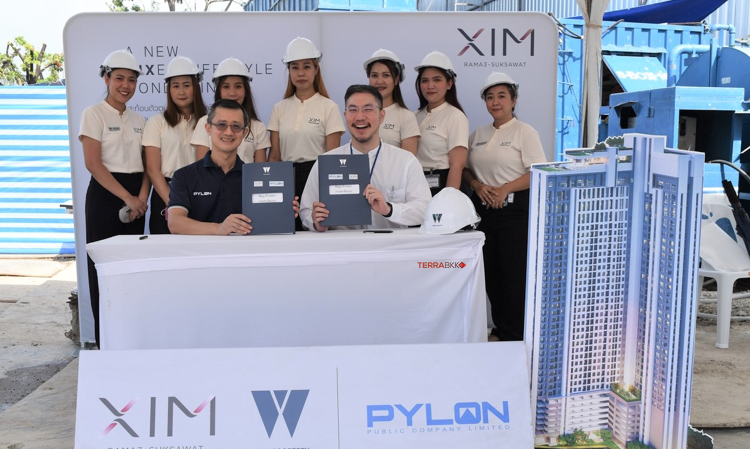 ผู้บริหารคอนโด XIM Rama 3 – Suksawat ลงนามในสัญญาจ้างเหมางานเสาเข็มเจาะกับ PYLON 